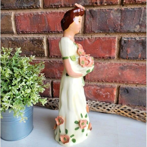 Vintage Beautiful & Rare Tall California Pottery Elegant Lady Bouquet Vase - Picture 3 of 12